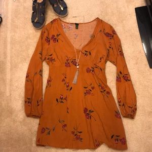 Burnt Orange Long Sleeve Dress